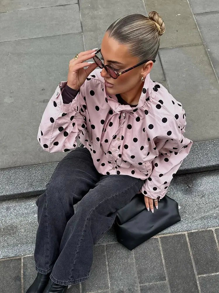 SOERA Margaret Drawstring Polka Dot Jacket - Jackets - 1005011804025733-;kw1774621566500076429 XS