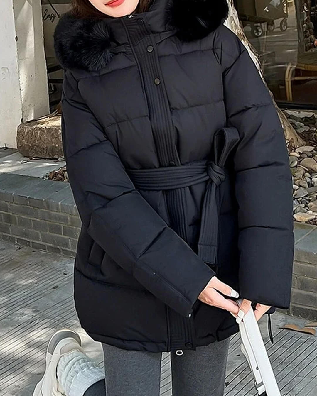 SOERA Myrtle Faux Fur Collar Coat - Jackets -  Black S