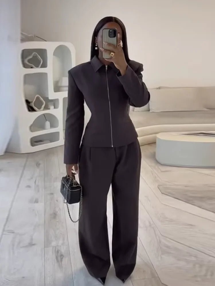 SOERA Sabine Zip Up Fitted Jacket - Jackets - 1005010537003381-;mo1770053333510702454 Brown L