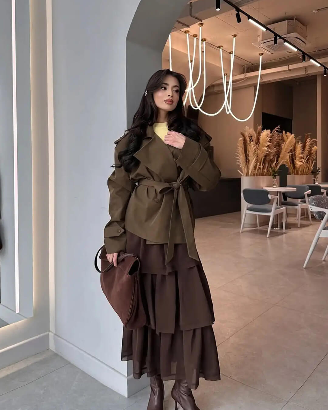 SOERA Sandy Lace Up Short Trench Coat - Jackets - 1005010782864095-;vK1773321573222349254 Light Brown XS
