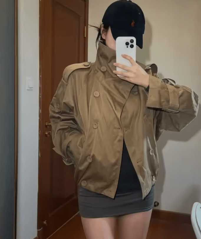 SOERA Valerie High Funnel Neck Cropped Trench Jacket - Jackets -  Brown S