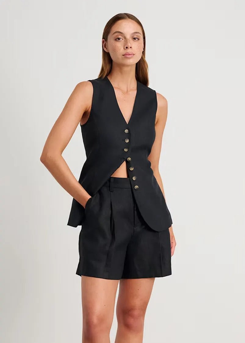 SOERA Bianca Tailored Vest and Shorts Set - Jumpsuit -  Black S