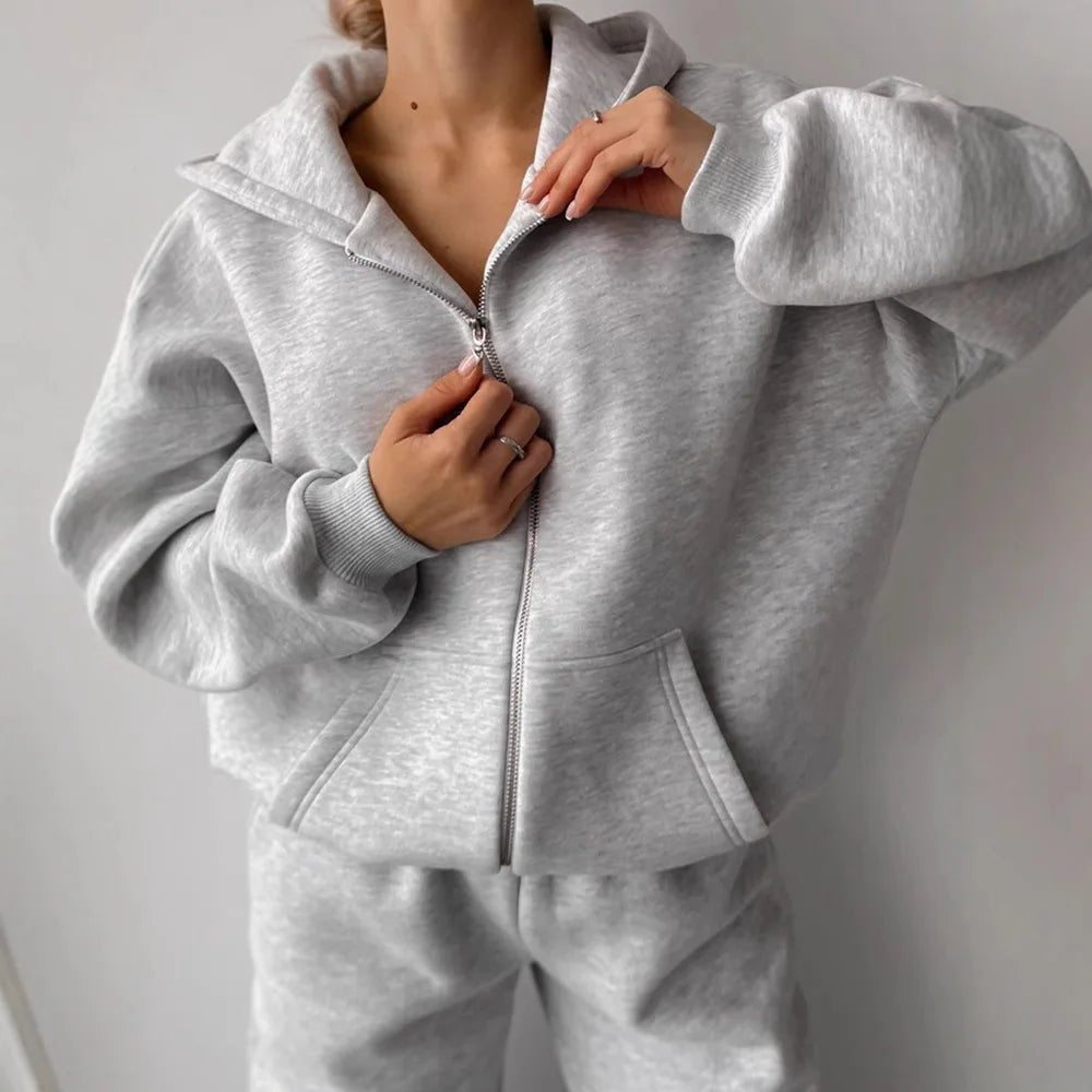 Cecilia Oversized Hoodie-Trainingsanzug-Set, 2-teilig