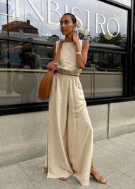 Celeste Ensemble palazzo à larges jambes
