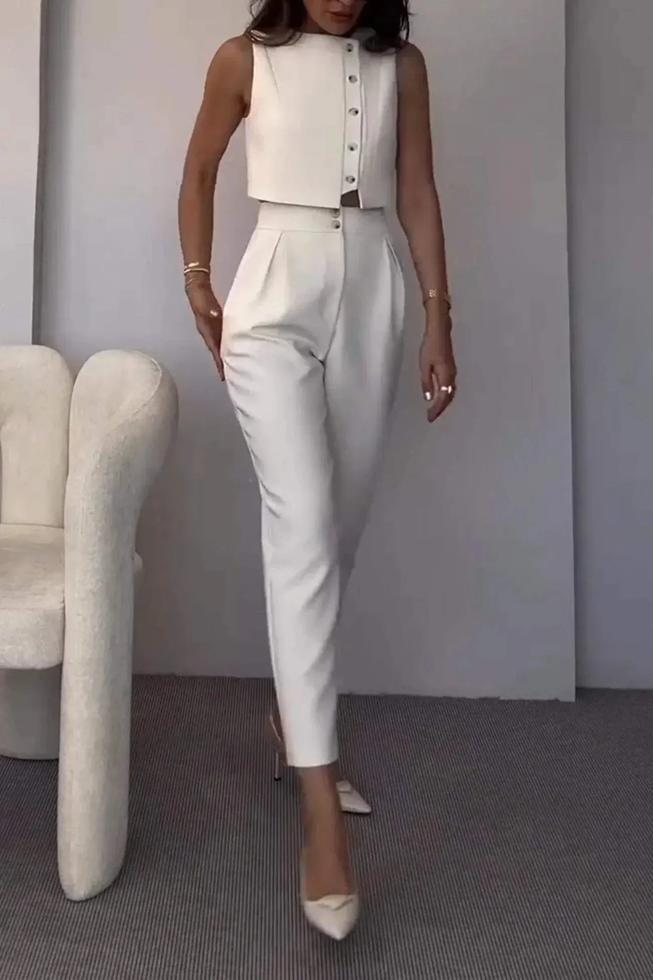 SOERA Helena Two - Piece Set - Matching Sets -  White M