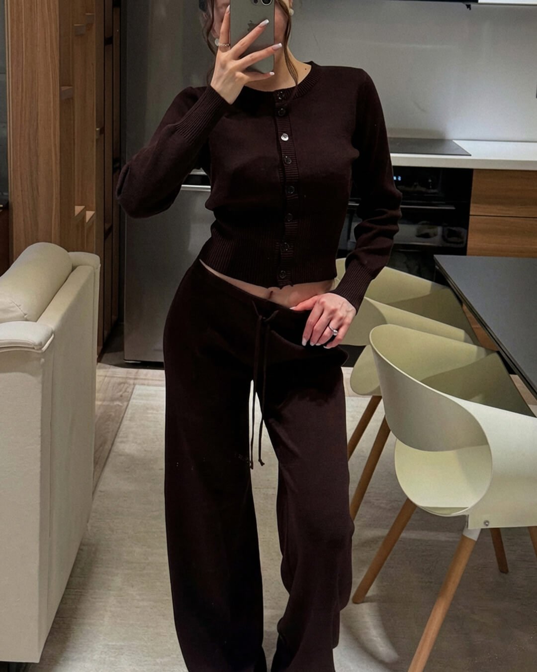 SOERA Jamilla Knit Two piece Set - Matching Sets - 1005010323554935-;xz1769414233624002875 Coffee S