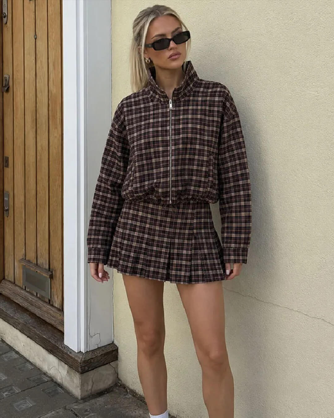 SOERA Lily Checked Jacket & Mini Skirt Set - Matching Sets - SOERA-894275-ONL-XS-95523 Jacket Only XS