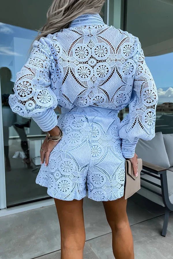 SOERA Natalie Lace Embroidered Co-Ord Set - Matching Sets - 1005002791435593-;Ib1776125342245452446 Blue S