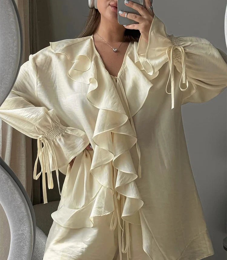 SOERA Sienna Ruffled Tie Top Shorts Set - Matching Sets -  S