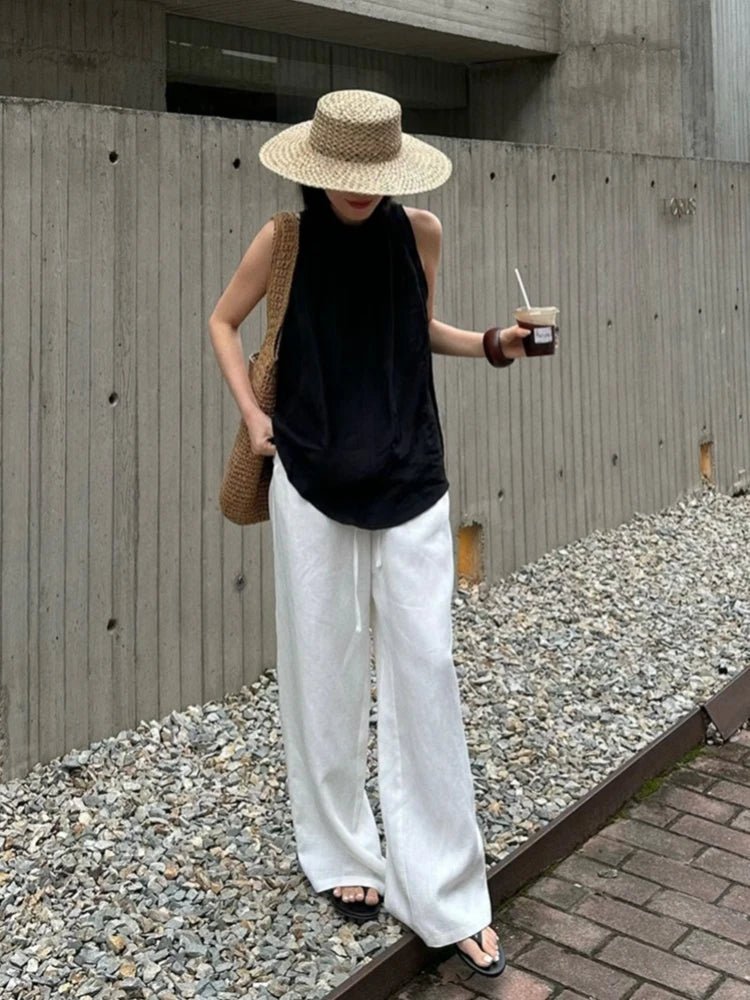 SOERA Kendall Wide Leg Linen Pants - Pants - 1005008535976378-;GI1774621567409367009 White S