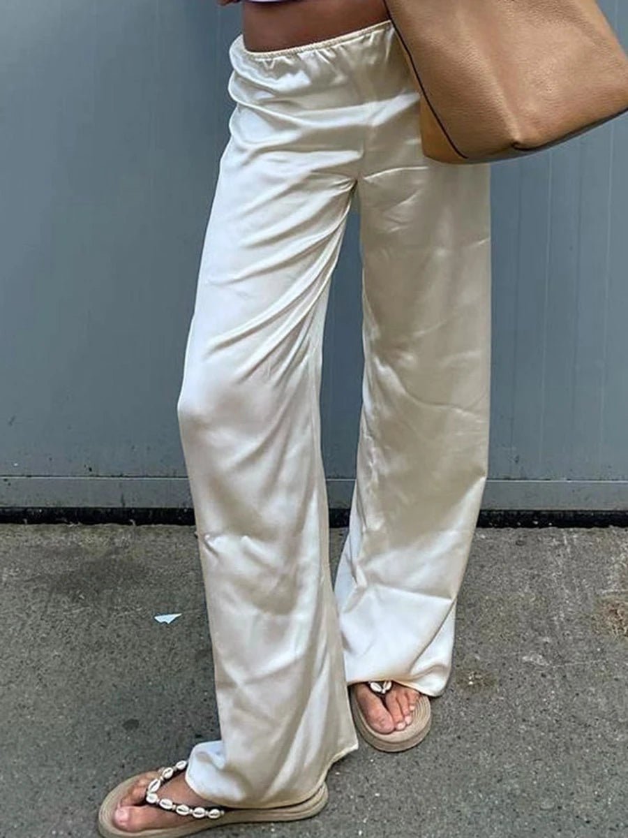 SOERA Wendy Wide Leg Satin Trousers - Pants - 3256808273823050-;EV1763832189655865045 Black S