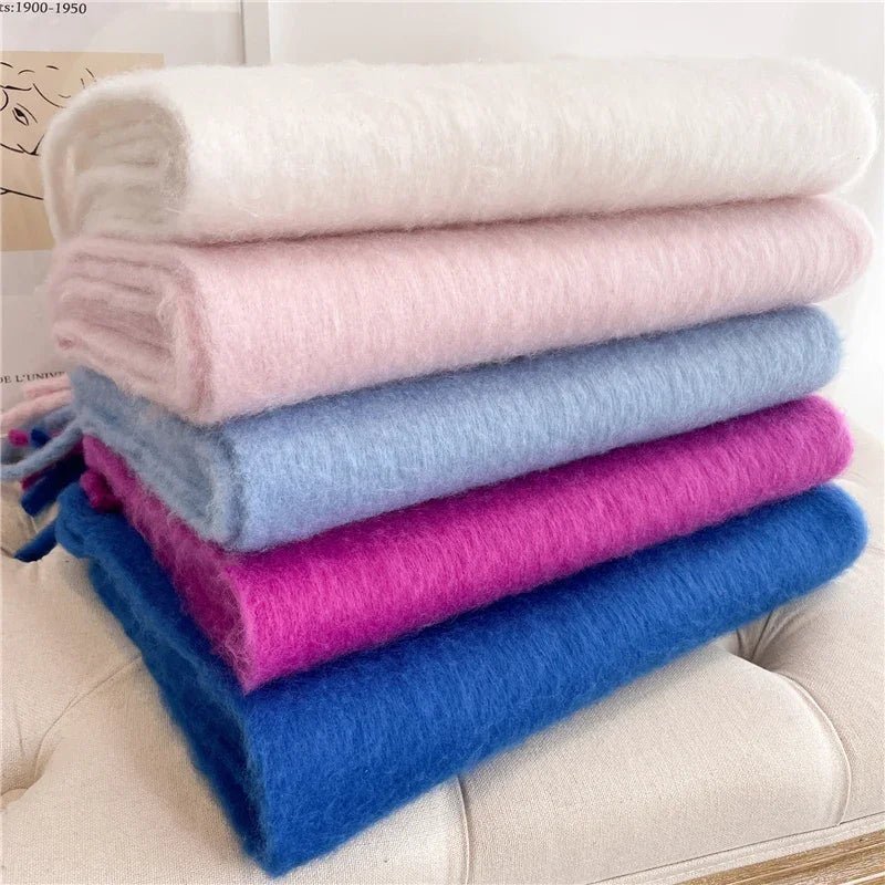 SOERA Tanya Tasseled Winter Scarf - Scarves & Wraps - 1005009466241802-;DN1764703454509391279 Gray