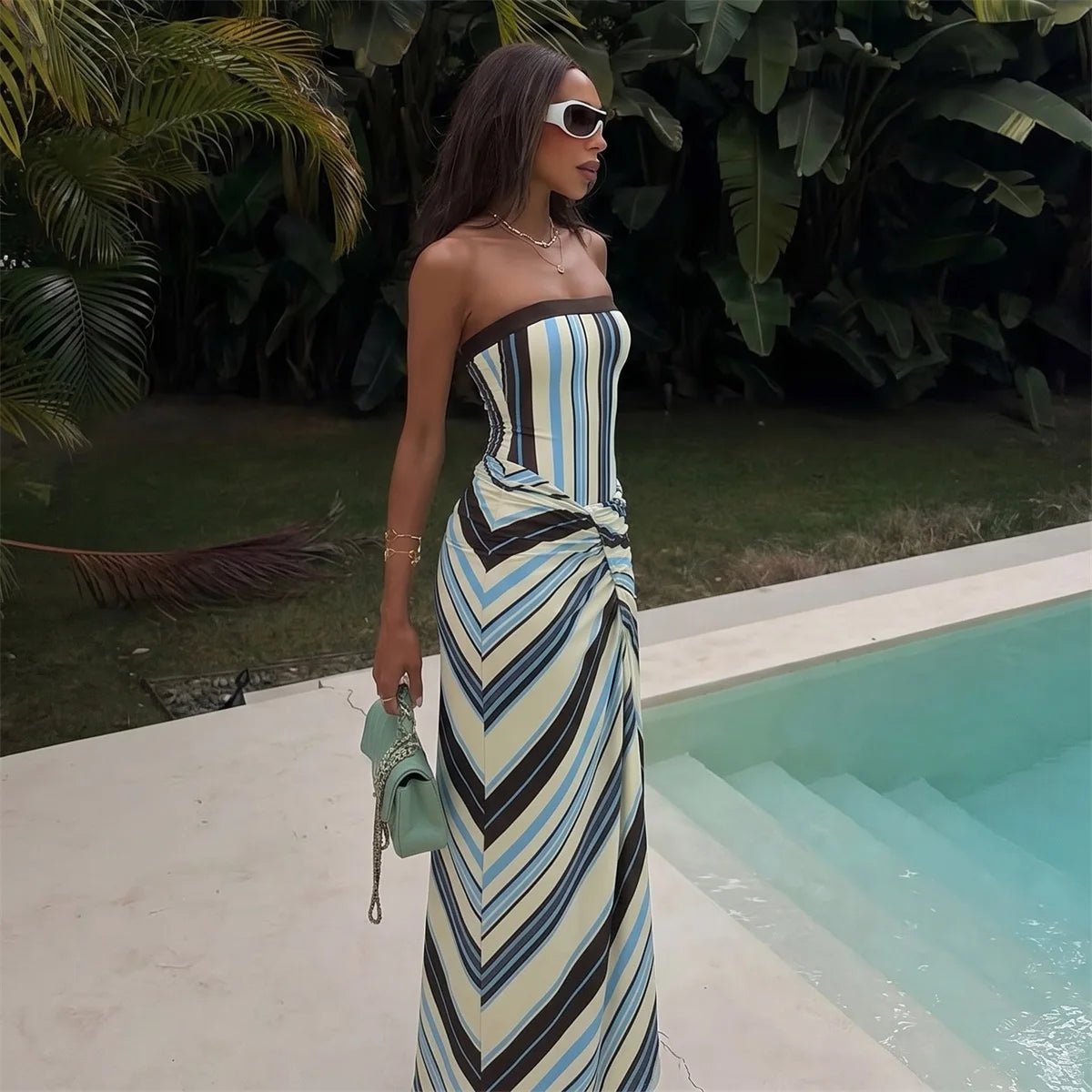 SOERA Barbara Striped Bandeau Swimsuit Set - Set - SOERA-238787-BIK-L-62275 Set L
