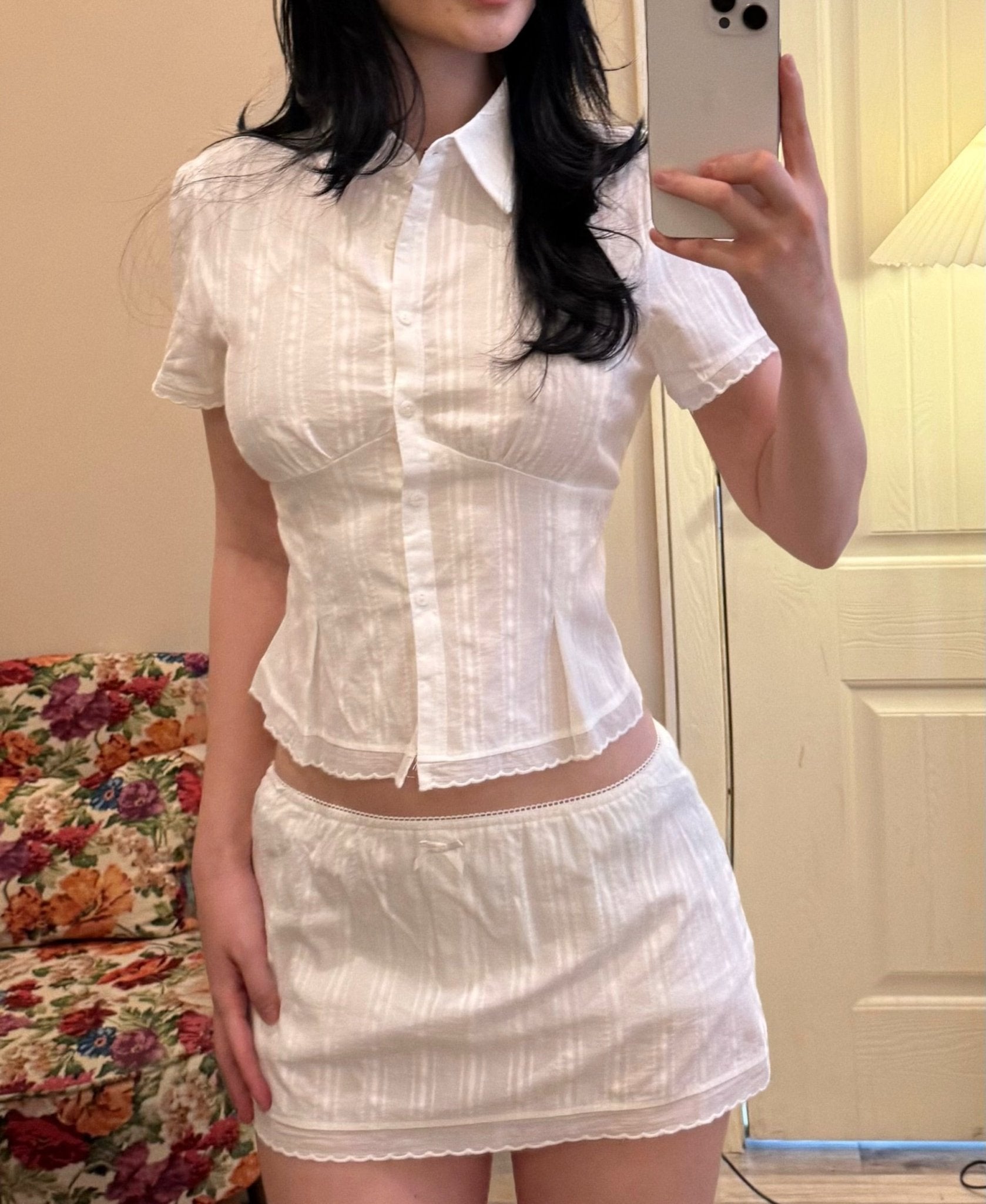 SOERA Brianna Cropped Slim - Fitting Skort Set - Set -  Set White XS