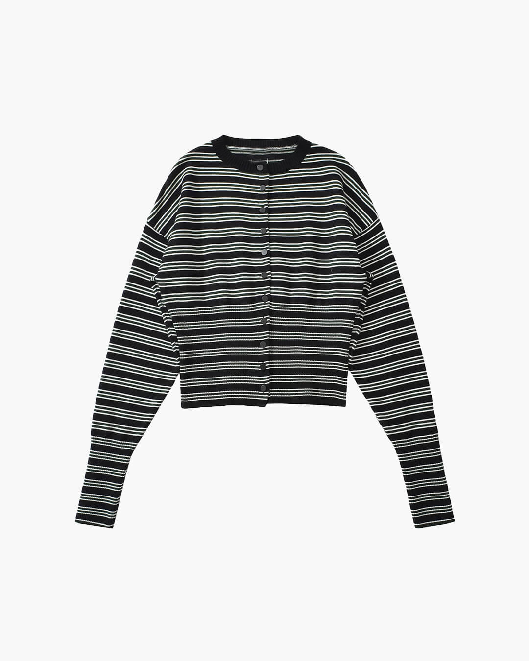 SOERA Nicole Striped Cardigan Shorts Set - Sets - 1005009829315318-;CF1770053336820421400 Top Black