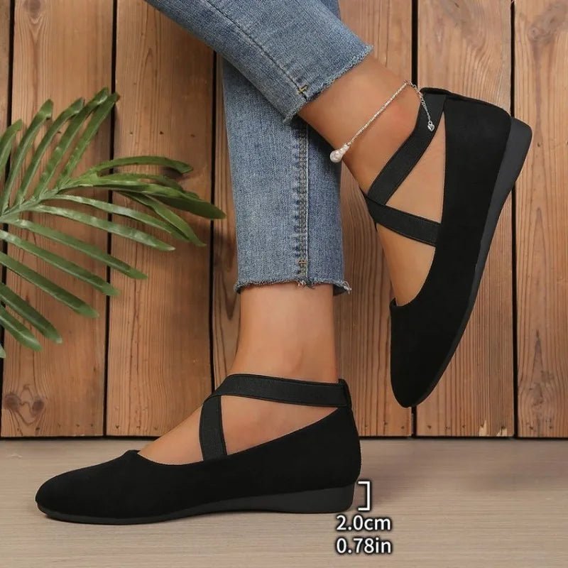 SOERA Anais Pointed Toe Cross - Strap Ballet Flats - Shoes -  38