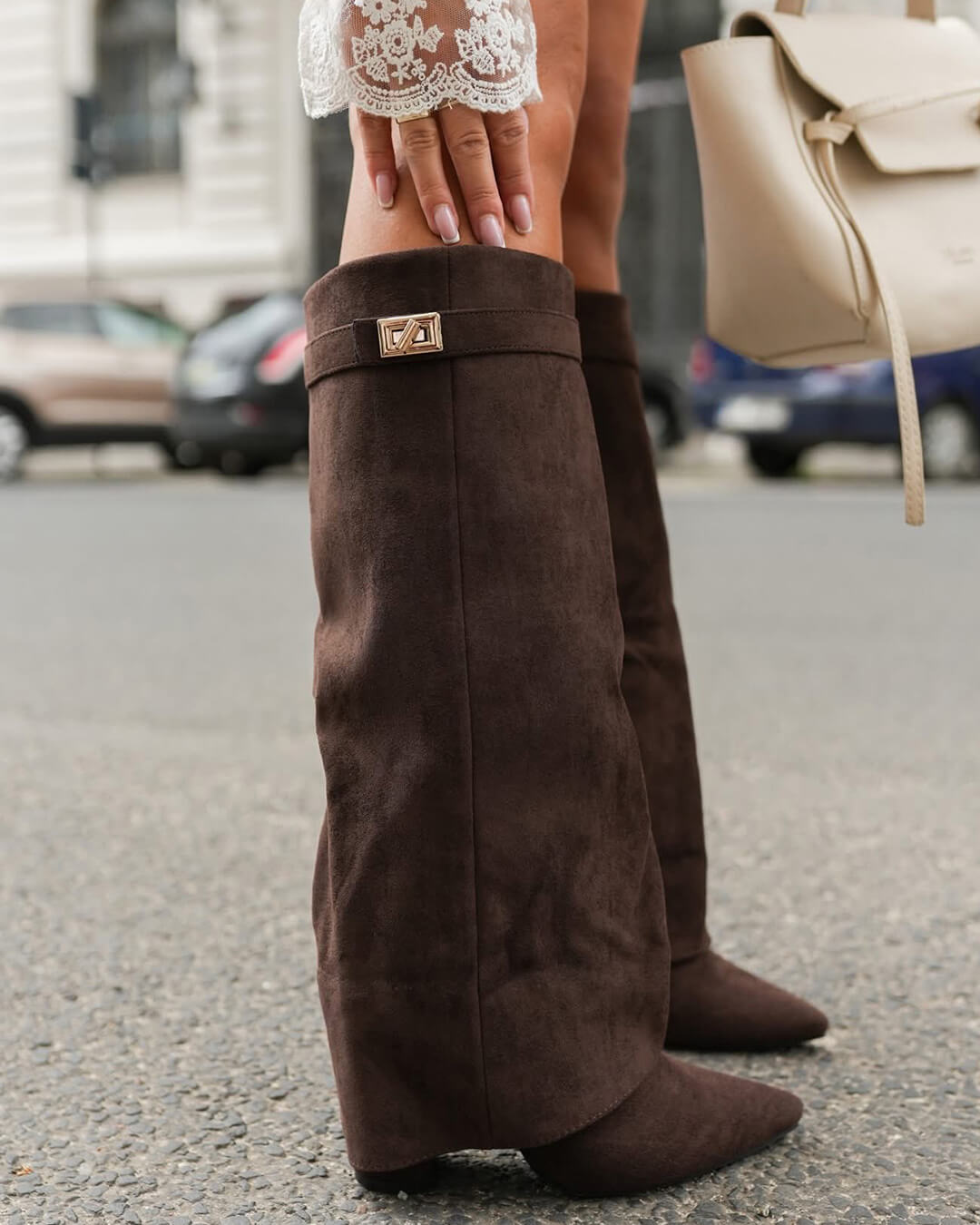 SOERA Kyla Suede Boots - Shoes -  White Vegan Leather 38