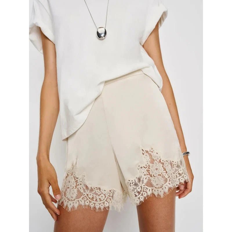SOERA Fiora Satin Shorts - Shorts -  Beige S
