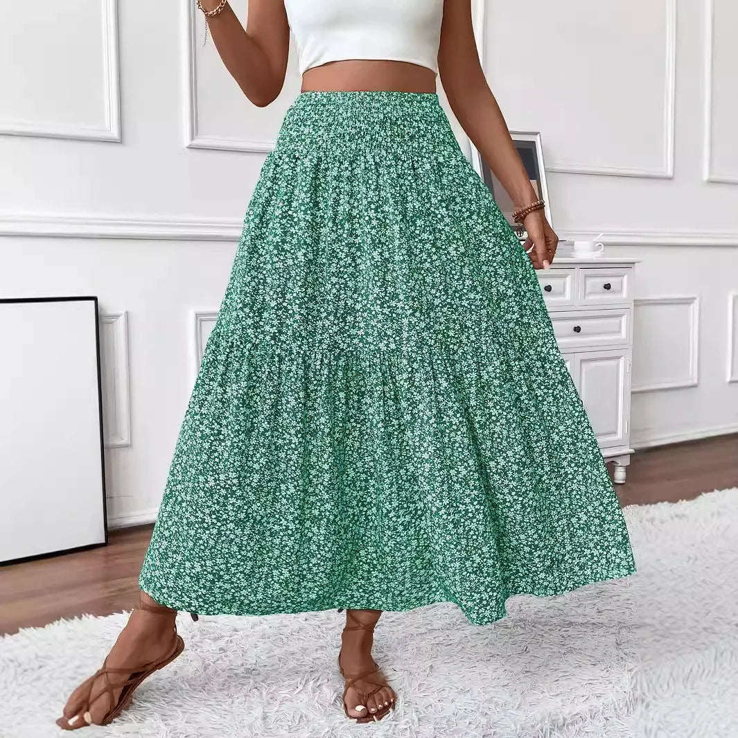 SOERA Rivka Boho Floral Maxi Skirt - Skirt -  Floral Green S