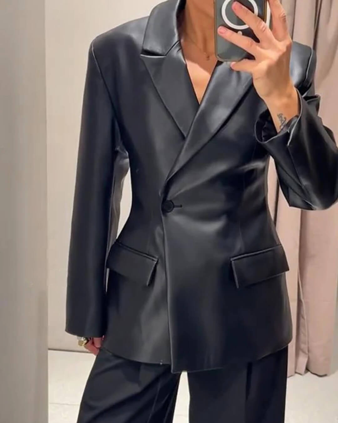 Stella Blazer-Kleid aus Kunstleder