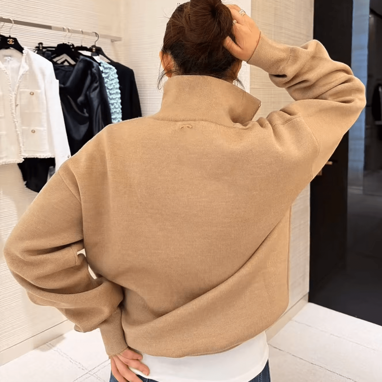 SOERA Teresa Half-Zip Knit Sweater - Sweater - SOERA-398659-CAM-L-95267 Beige L