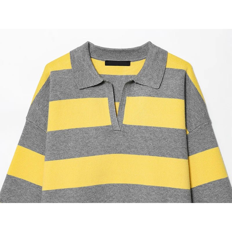 SOERA Elena Striped Polo Neck Sweater - Sweaters & Cardigans -  Yellow S