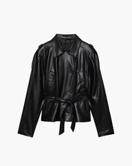Veste Tabitha ceinturée en similicuir