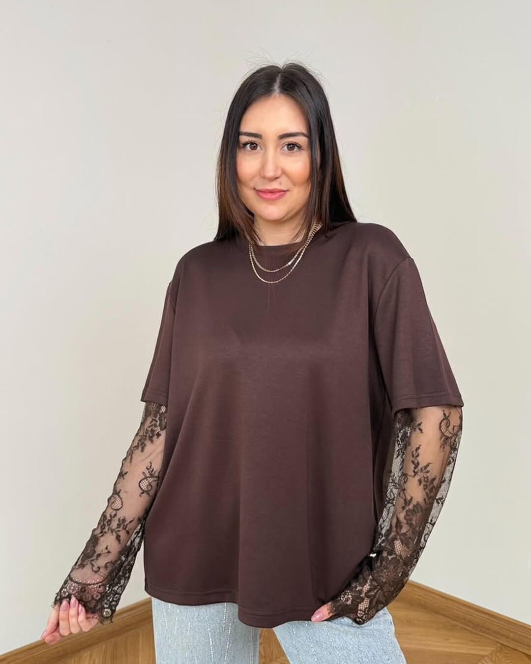 SOERA Bella Lace Splice Long Sleeve Tee - Top -  M