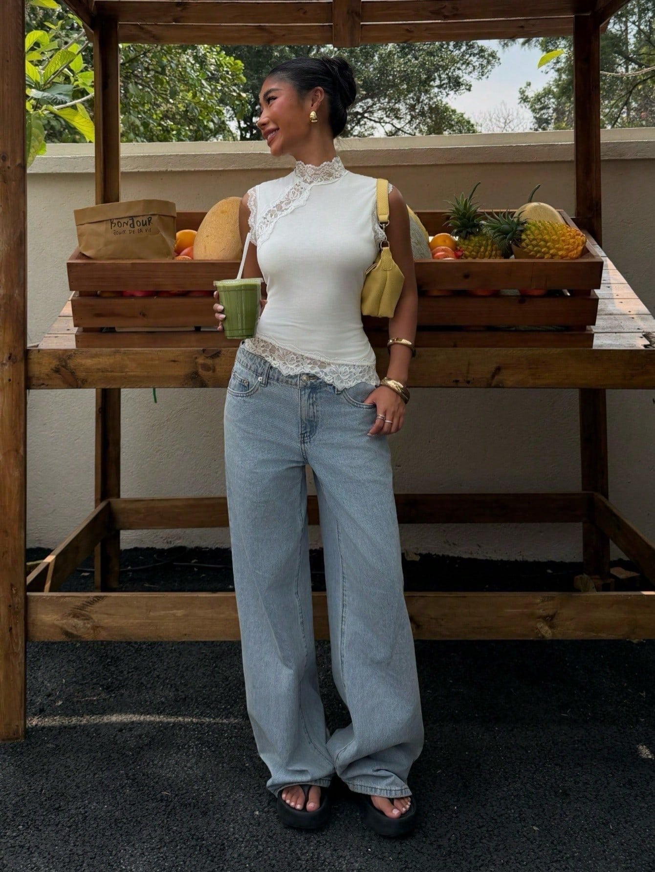 SOERA Bella Lace Trim Sleeveless Top - Top - SOERA-273027-WHI-M-88035 White M