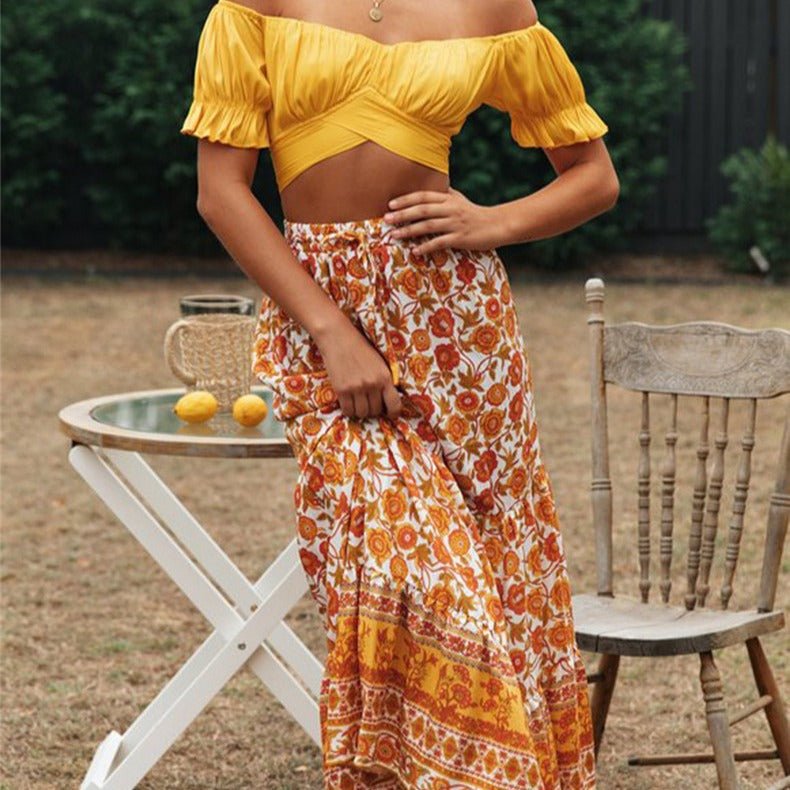 SOERA Celeste Flowing Puff Sleeve Crop Top - Top -  Weiß L
