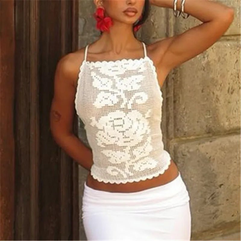 SOERA Indigo Bohemian Crochet Cami Top - Top - SOERA-142019-DEF-OS-27779