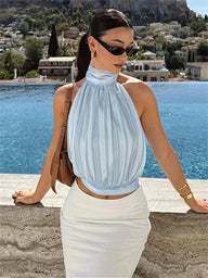 Top Sienna senza schiena con lacci