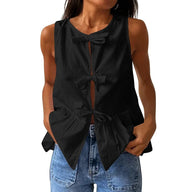 Bianca débardeur peplum à nœud