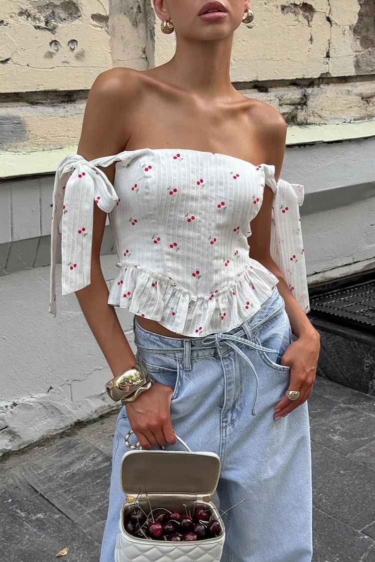 SOERA Fabia Ruffle Off - Shoulder Top - Tops -  White S