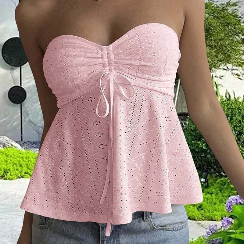 SOERA Jasmine Eyelet Bandeau Top - Tops - 1005009341465004-;ua1771345067791276640 White S