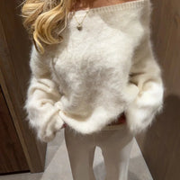 Pull en mohair Meryl à épaules dénudées