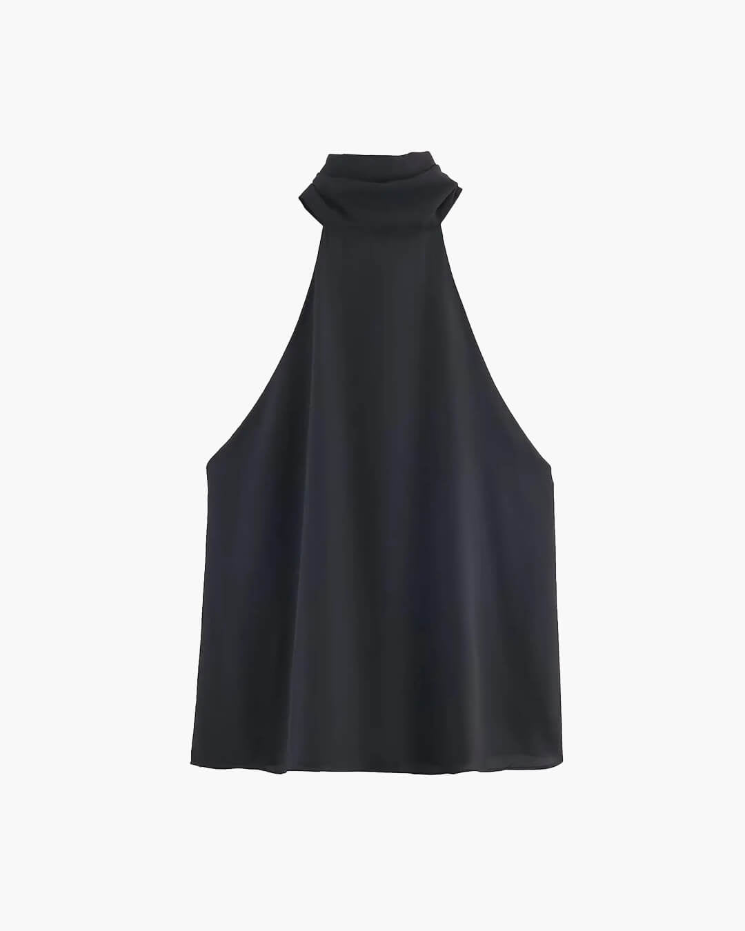 SOERA Noemi Halter Neck Satin Top - Tops - 1005011618255553-;sU1775118759396624833 Black XS