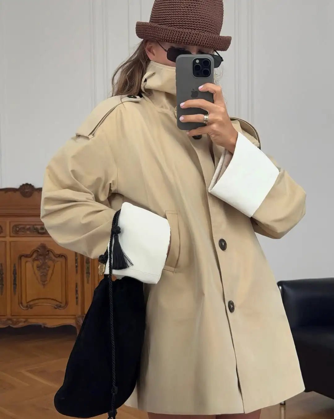 SOERA Brenda Contrast - Cuff Trench Jacket - Trench Coats - 1005010739339130-;ru1772135167150089371 Beige M