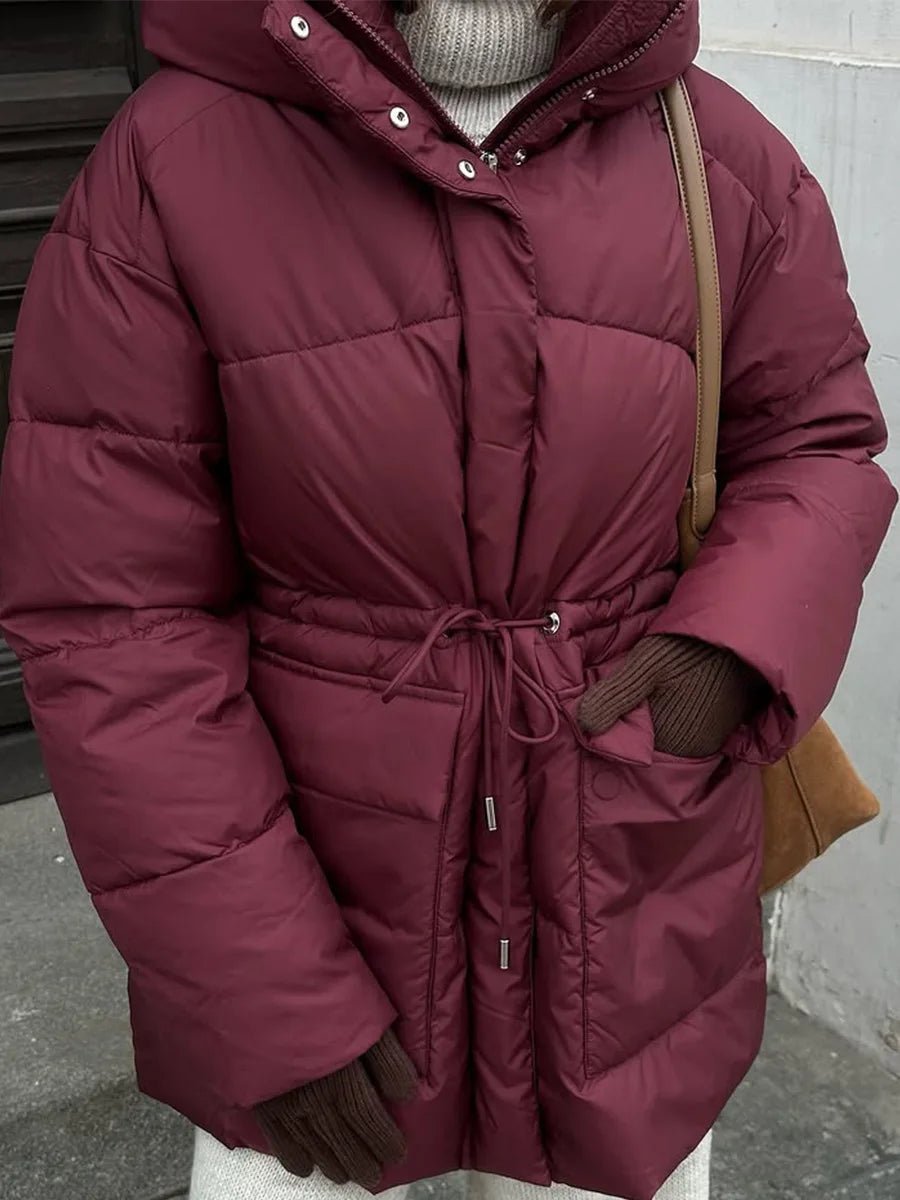 SOERA Lorna Drawstring Hooded Puffer Coat - Women's Outerwear - 1005009920303160-;Bc1761217546452727289 Burgundy M